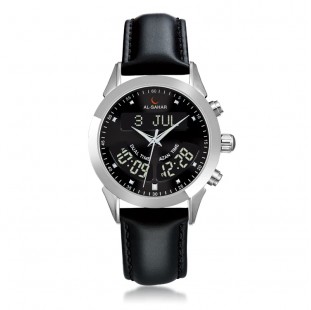 ساعة الصلاة الإسلامية أذان الوقت ساعة اليد مع التقويم الهجري القبلة البوصلة حزام جلد طبيعي الأذان تذكير AL-SAHAR -  1511