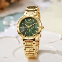 ساعات نسائية فاخرة بحزام من الفولاذ المقاوم للصدأ ساعات يد كوارتز تناظرية عصرية Reloj Mujer - 1511