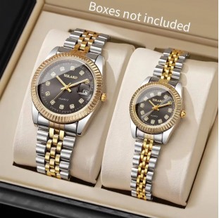 ساعات الزوجين الموضة الفاخرة الرجال و النساء كوارتز ساعة اليد Reloj Hombre Mujer (بدون صندوق)