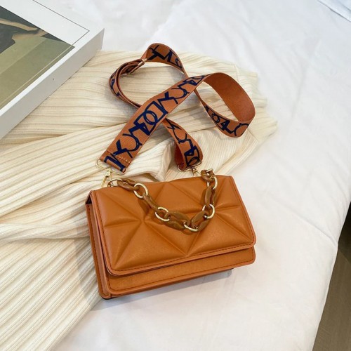 أزياء المرأة حقيبة كتف حقائب بو الجلود سعة كبيرة سلسلة معدنية